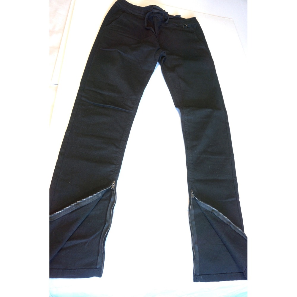 Hyper Denim Mens Black Zipper Ankle Twill Denim Pants Size Large Streetwear